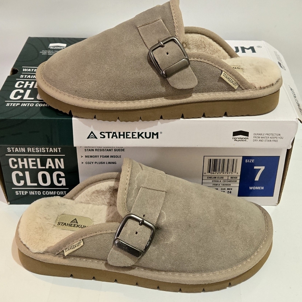 STAHEEKUM‎ Women's Chelan Suede Plush Clogs Slip On